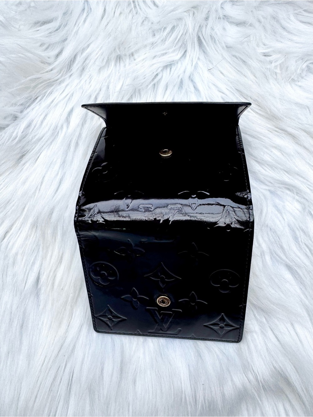 Louis Vuitton Authentic Black Vernis Compact Wallet + LV Storage Box - Picture 7 of 17